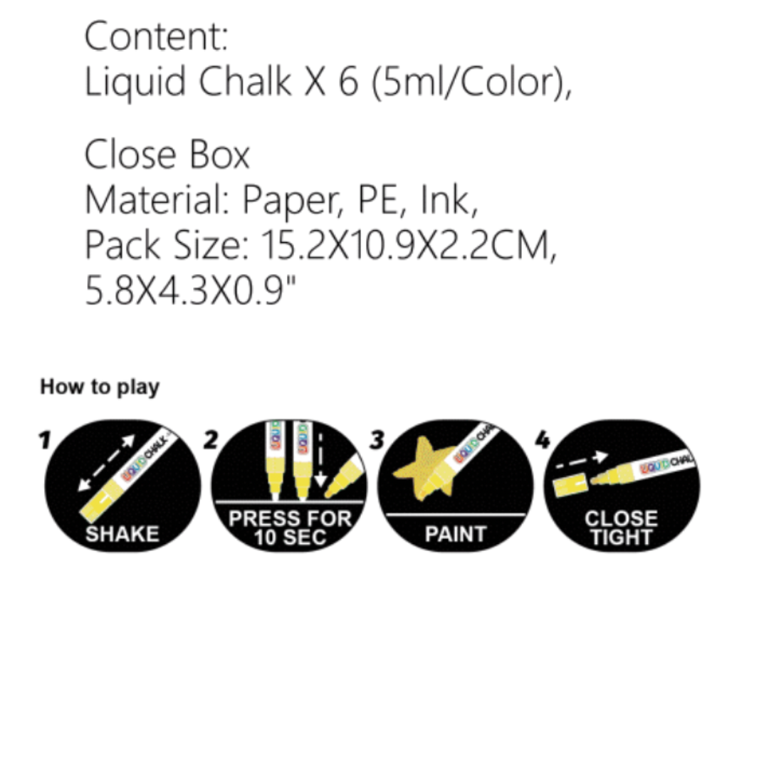 Liquid Chalk - 6 Colour
